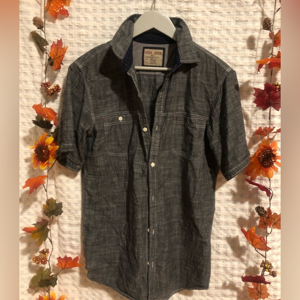men's shirt gray jeans size large